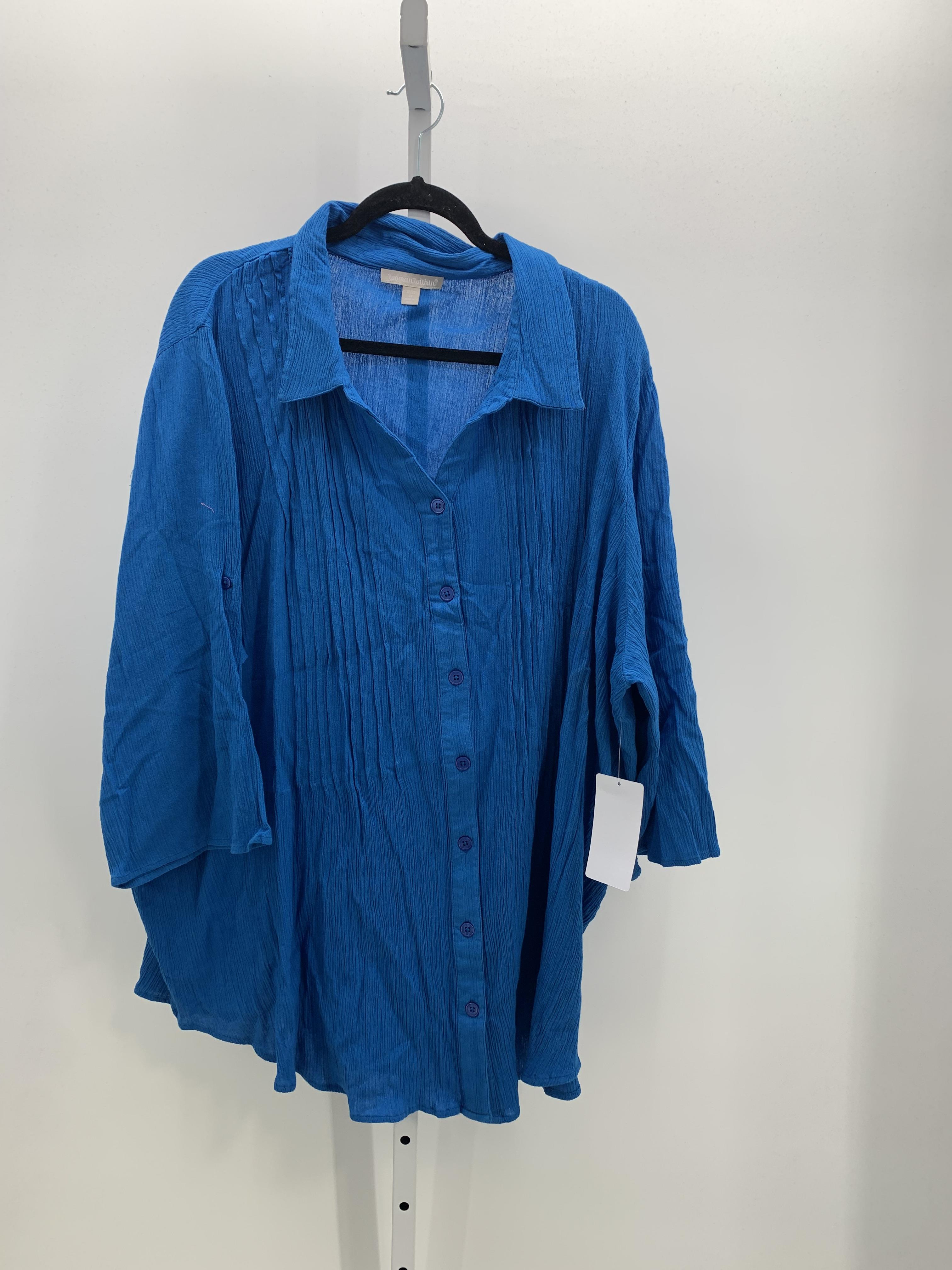 Woman Within Size 3X Womens 3/4 Sleeve Shirt