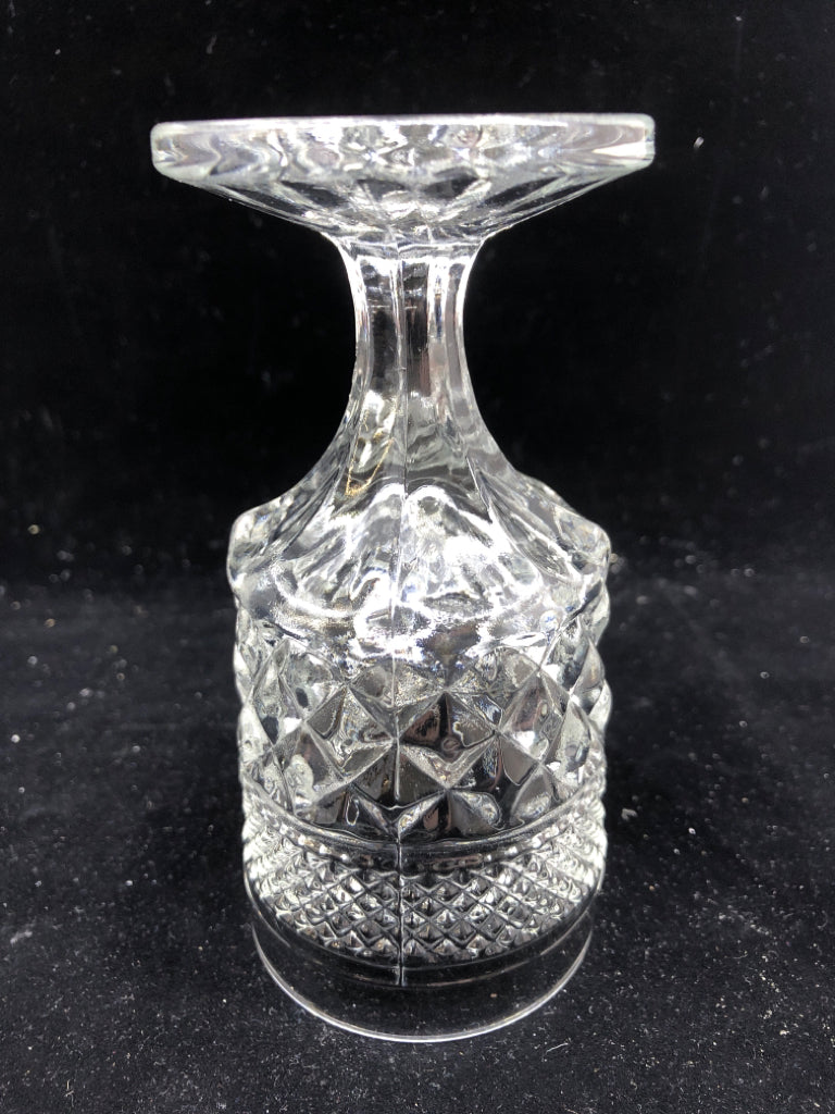 4 VTG CUT GLASS WINE GOBLETS.