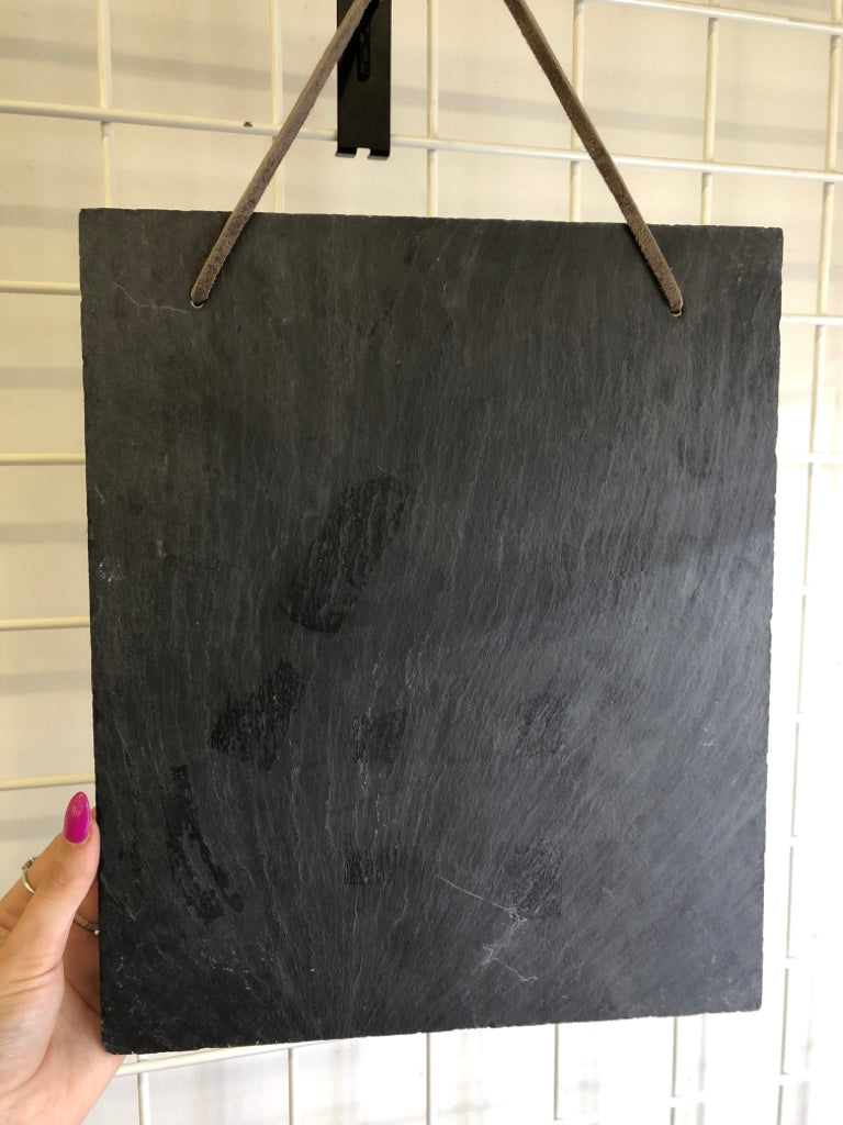 WELCOME SLATE W/ HORSE RIDER WALL HANGING.