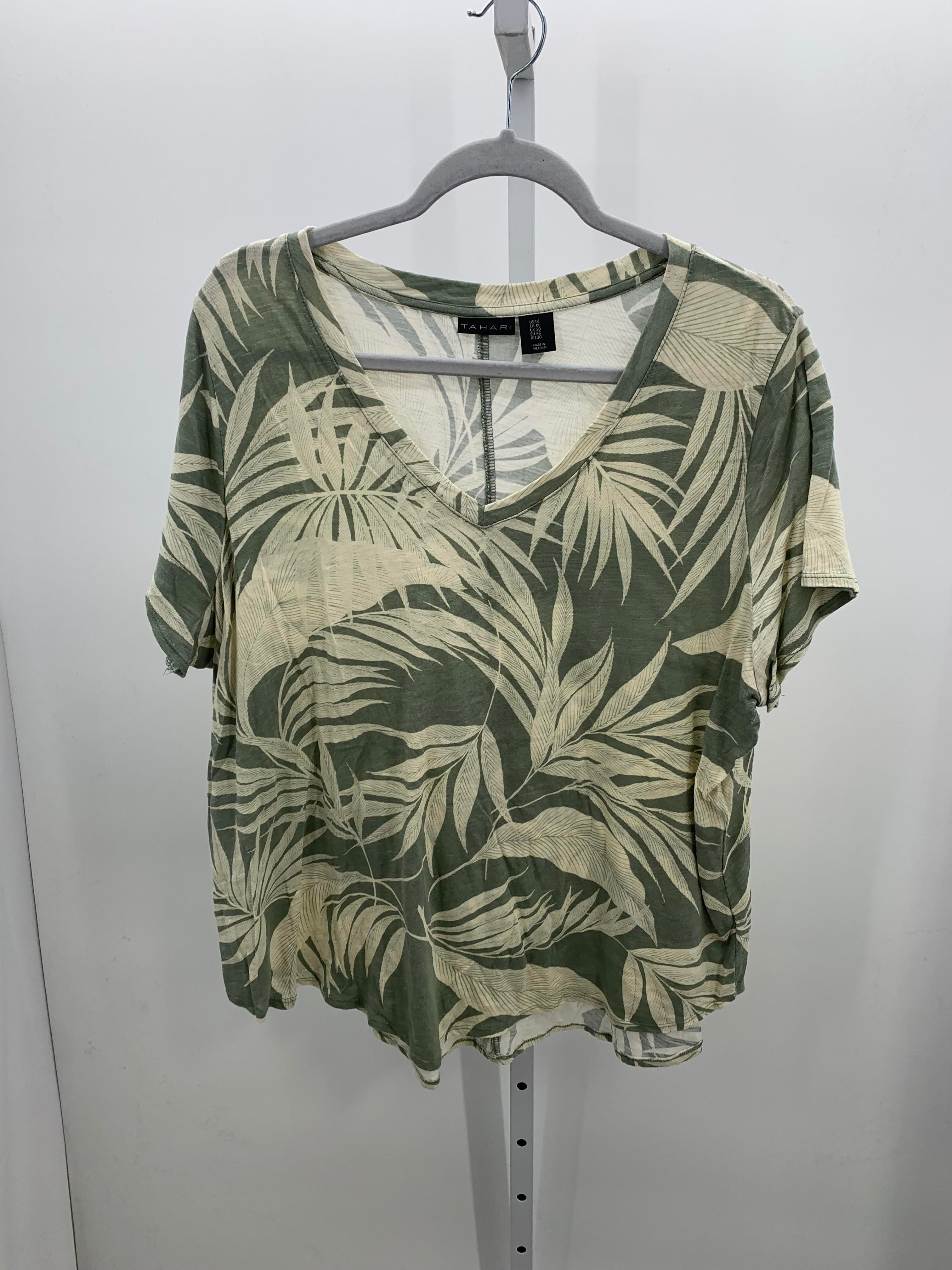 Tahari Size 10 Womens Short Sleeve Shirt