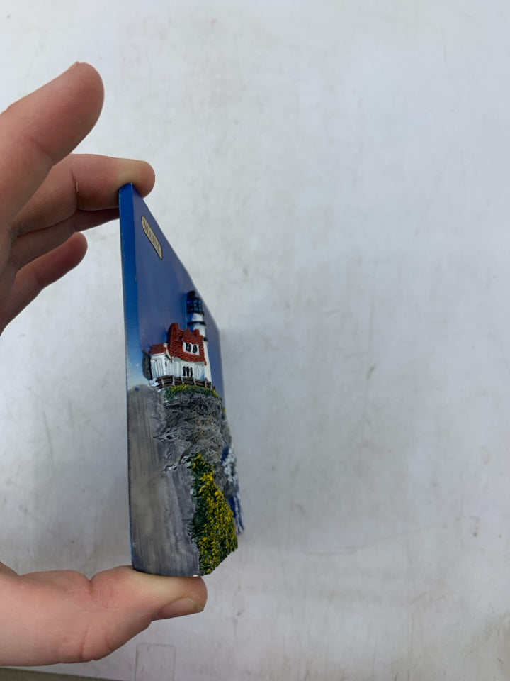 RESIN EMBOSSED LIGHTHOUSE MAINE PLAQUE.