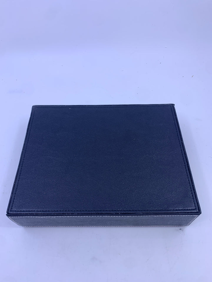FAUX LEATHER JEWELRY BOX W PHOTO INSERT.