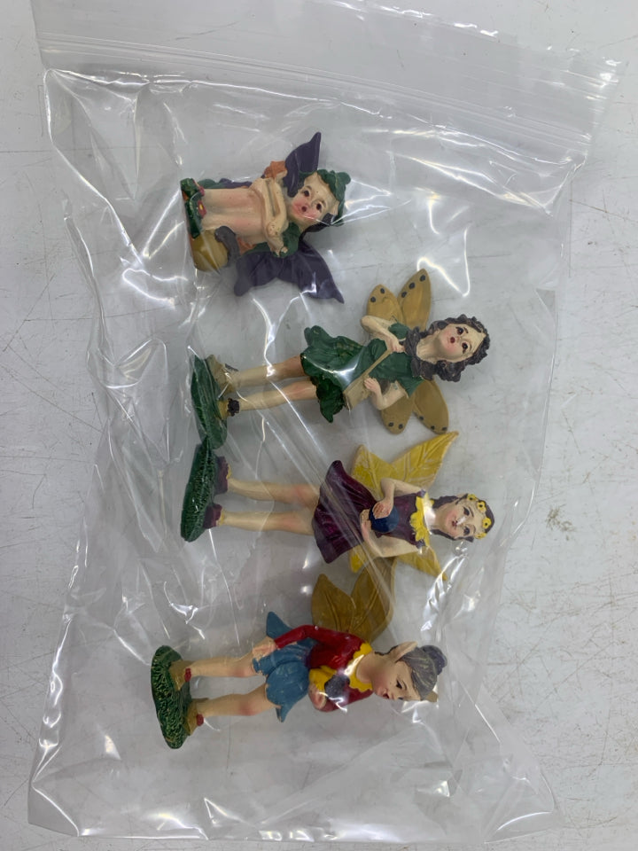 4 ASSORTED RESIN FAIRIES.