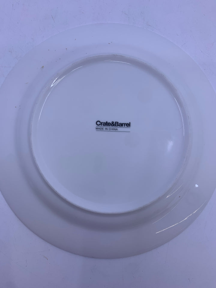 8 BURNT ORANGE FLORAL LUNCH PLATES.