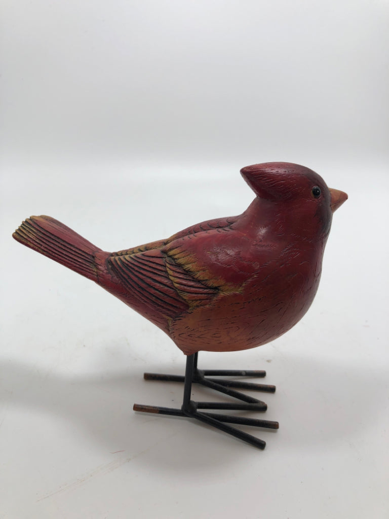 WOOD CARVED CARDINAL FIGURINE.