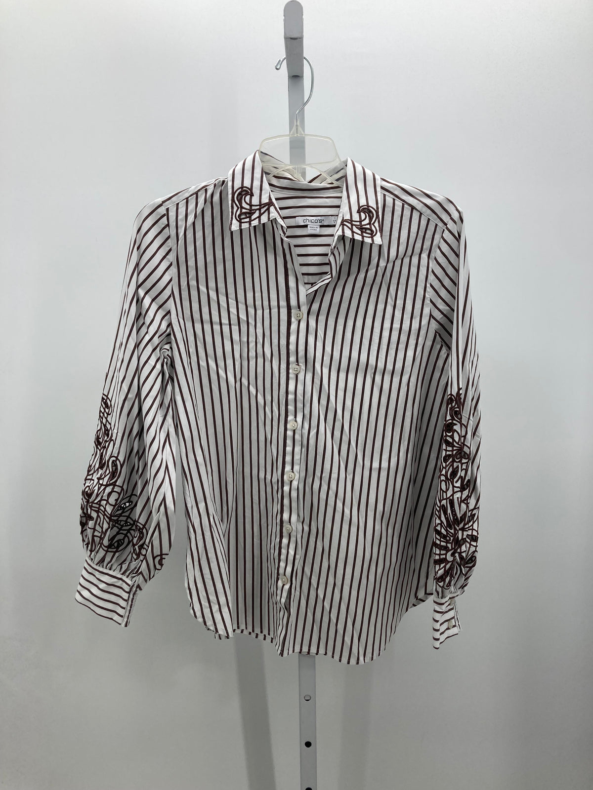 Chico's Size 8 Misses Long Sleeve Shirt