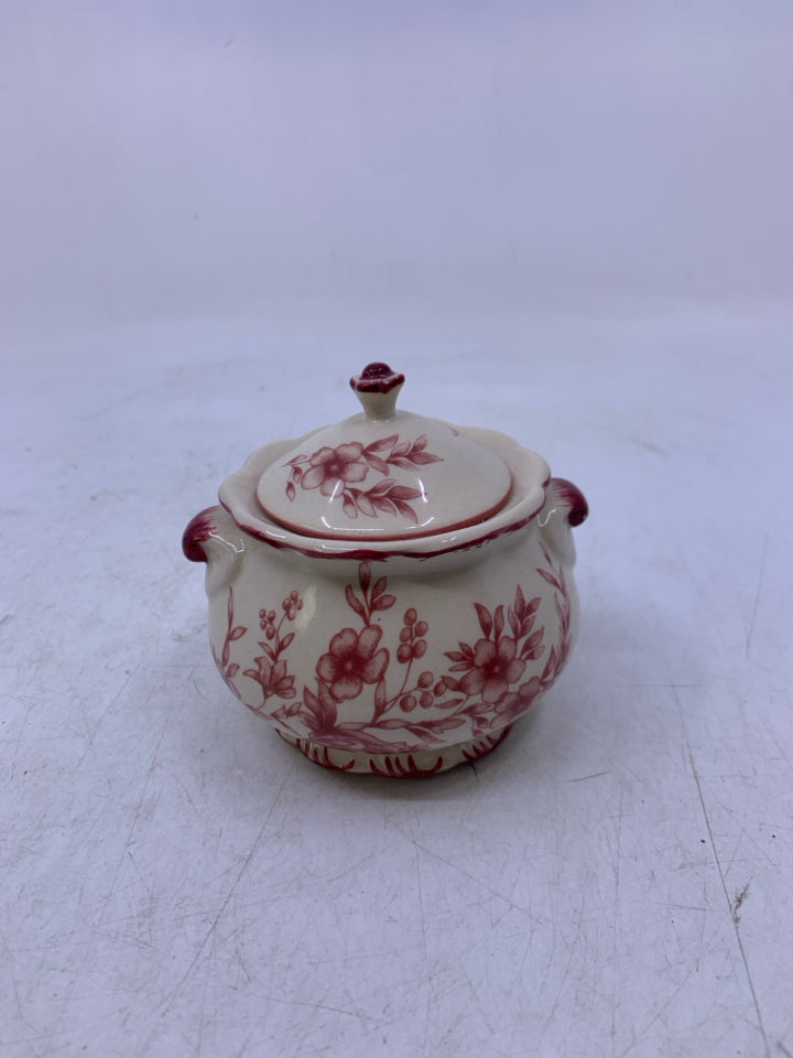 SMALL IVORY & RED FLORAL.