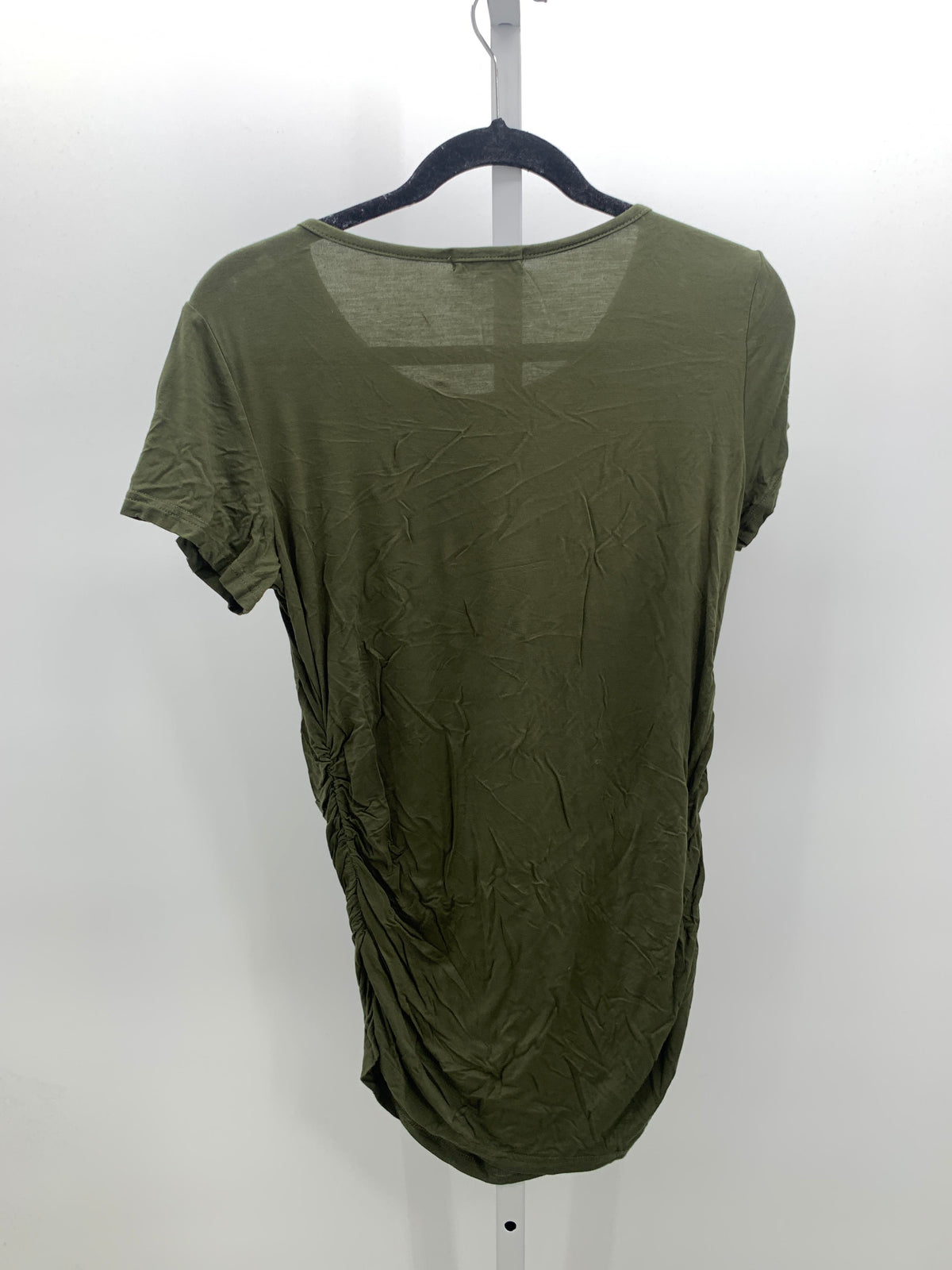 Green Size Medium Maternity Short Sleeve Shirt