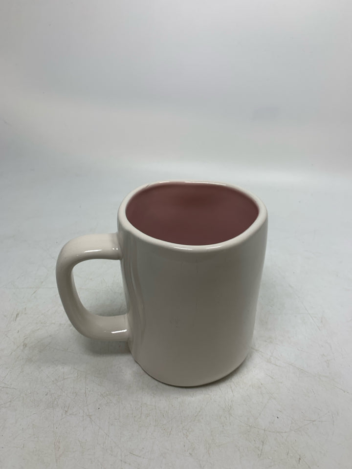 RUFF MORNING PINK INTERIOR MUG.