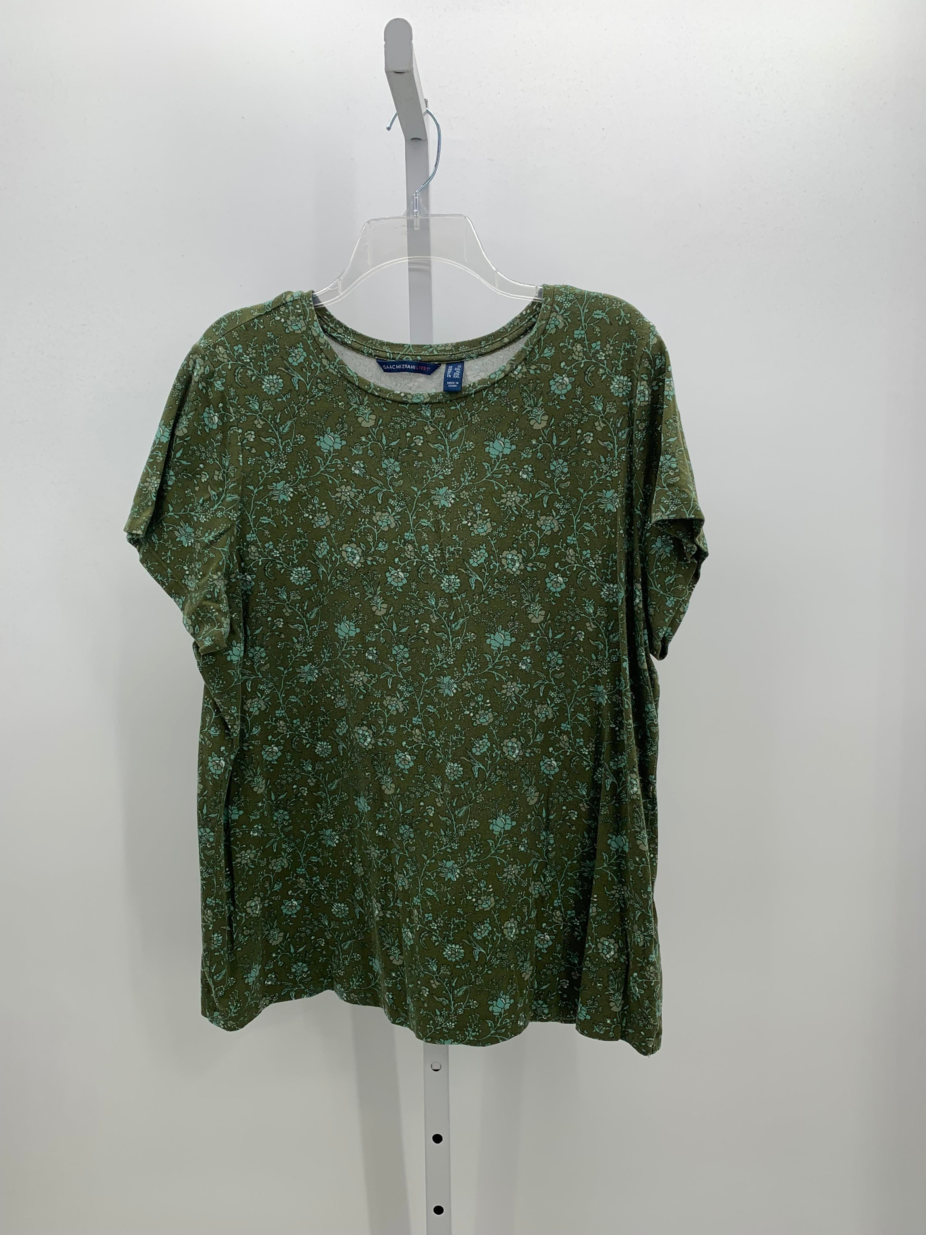 Isaac Mizrahi Size 1X Womens Short Sleeve Shirt