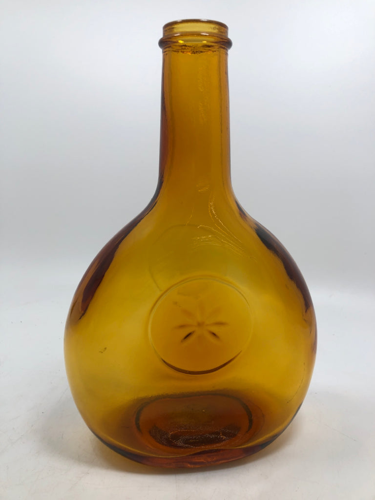 VTG AMBER GLASS EMPTY BOTTLE - 1850.