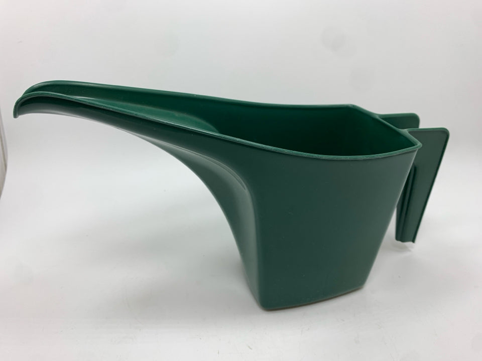 GREEN PLASTIC WATERING CAN.