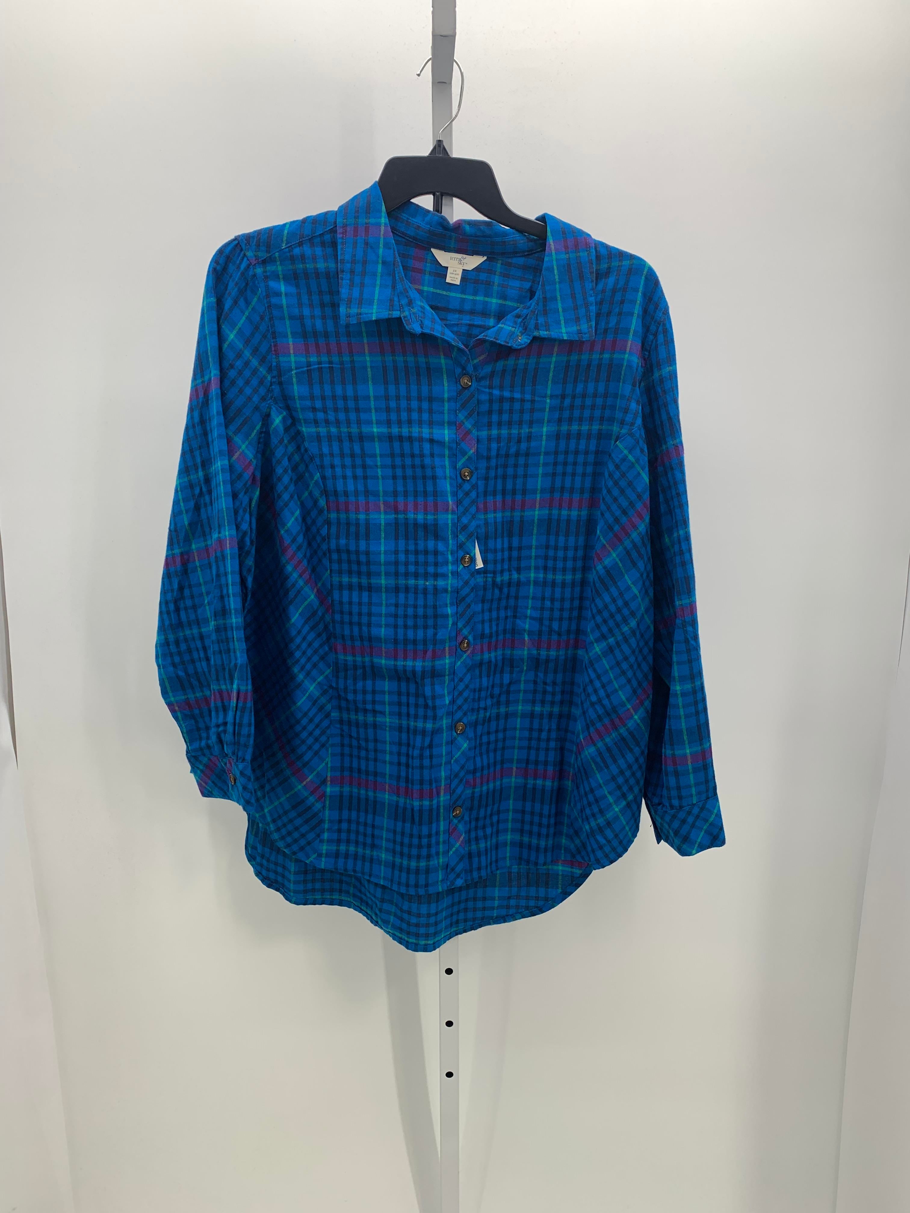 Terra & Sky Size 2X Womens Long Sleeve Shirt