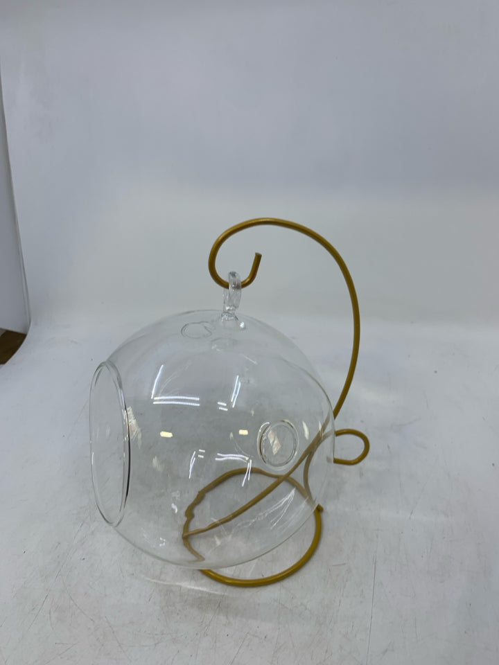 2 PC CLEAR TERRARIUM BULB YELLOW STAND.