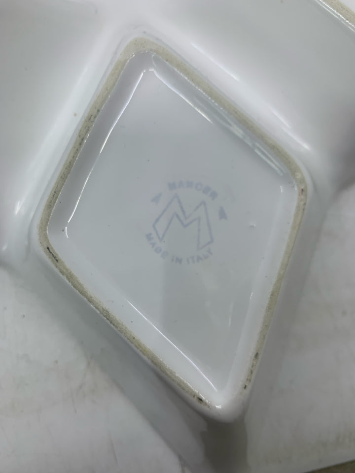 WHITE STAR SHAPED DIVIDED SERVING DISH.