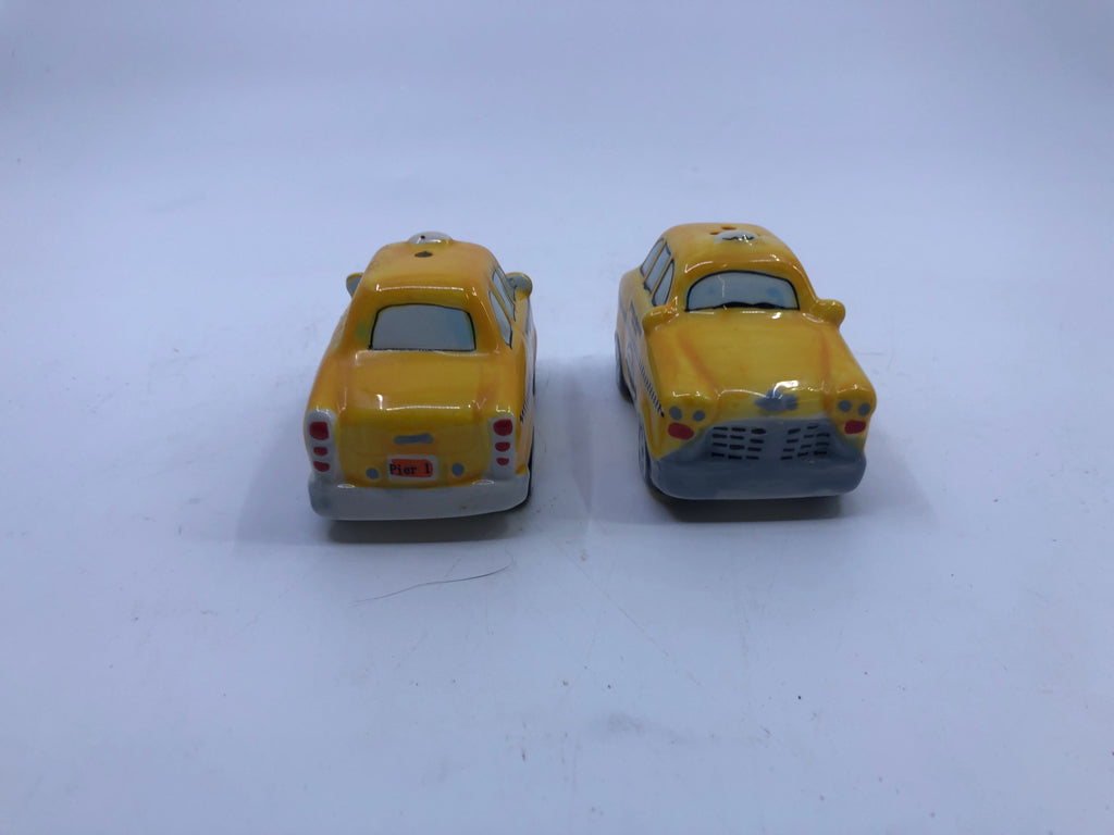 TAXI SALT AND PEPPER SHAKERS.