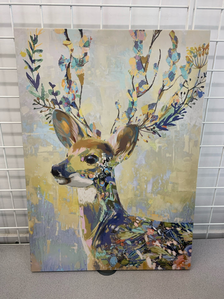 ABSTRACT DEER SIDE PROFILE CANVAS.