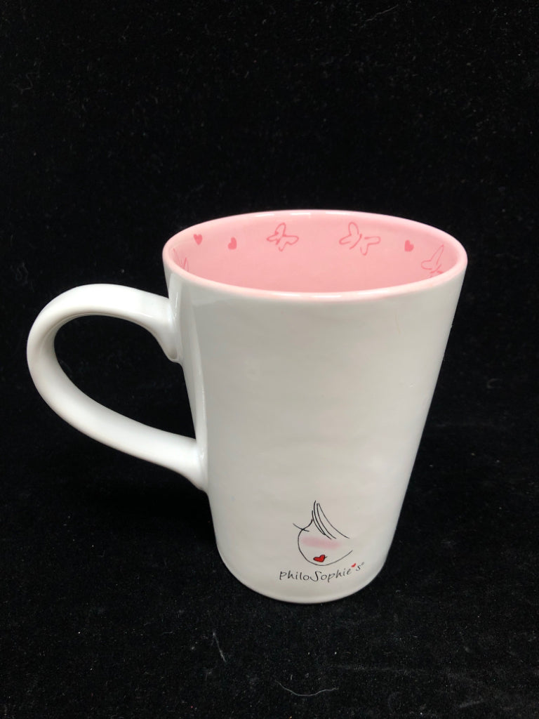 WHITE/PINK "THERE'S NOTHING WRONG" MUG.