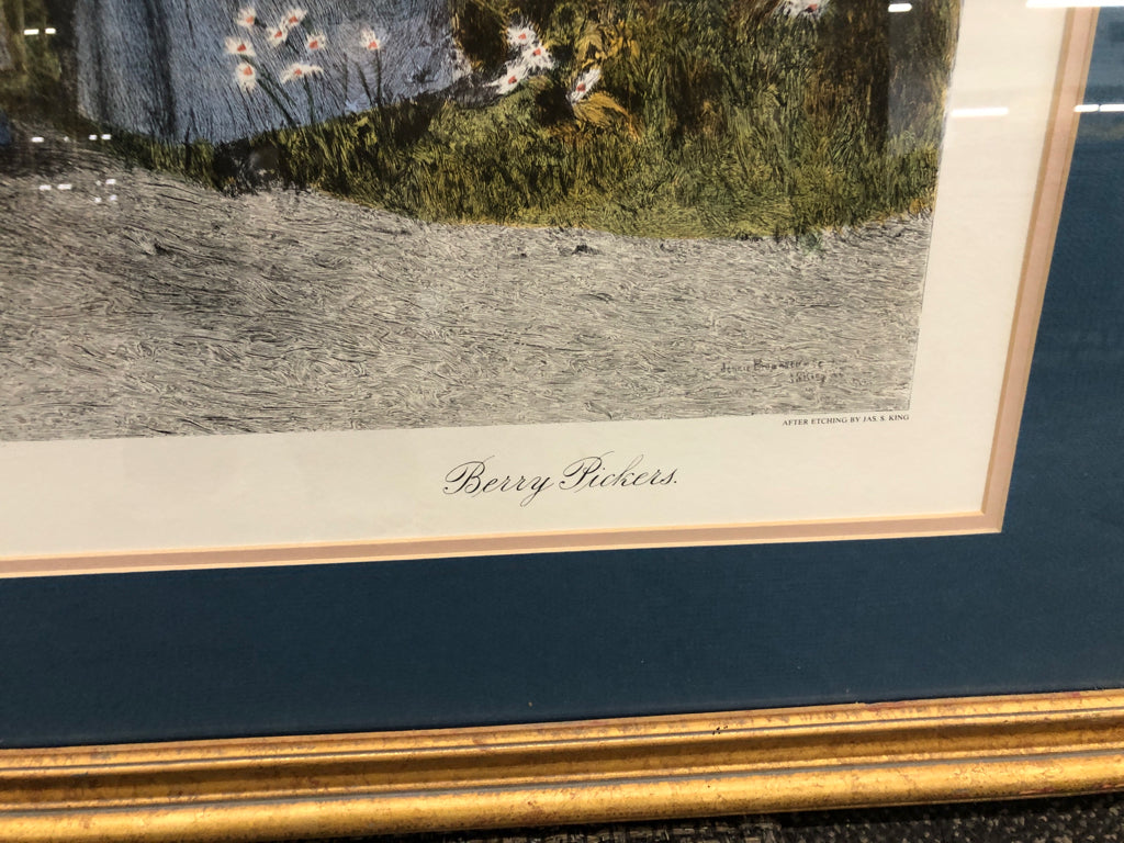 BERRY PICKERS FRAMED ARTWORK JENNIE BROWNSCOMBE.