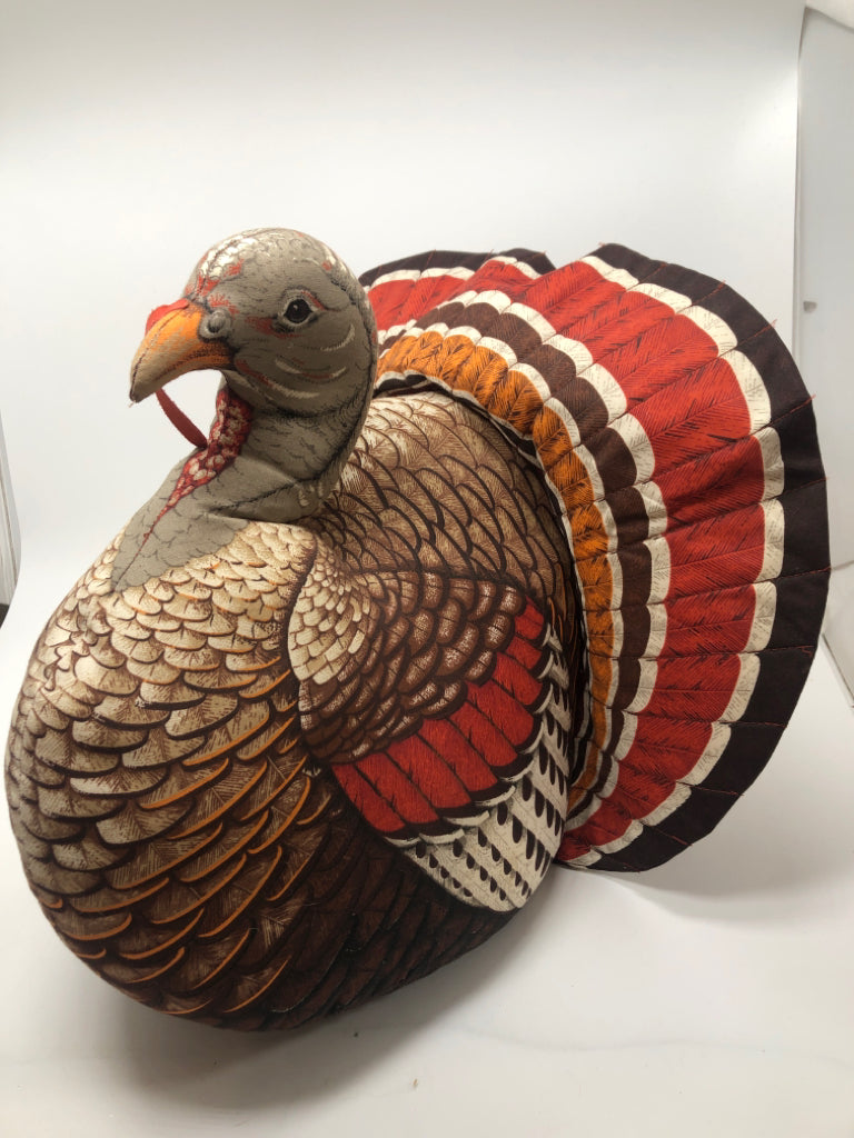 FABRIC WEIGHTED TURKEY DECOR.