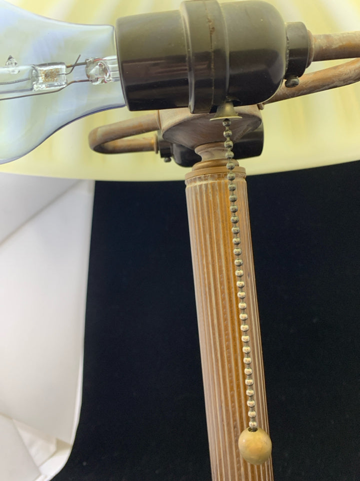 VTG DOME LAMP W/GLASS SHADE.