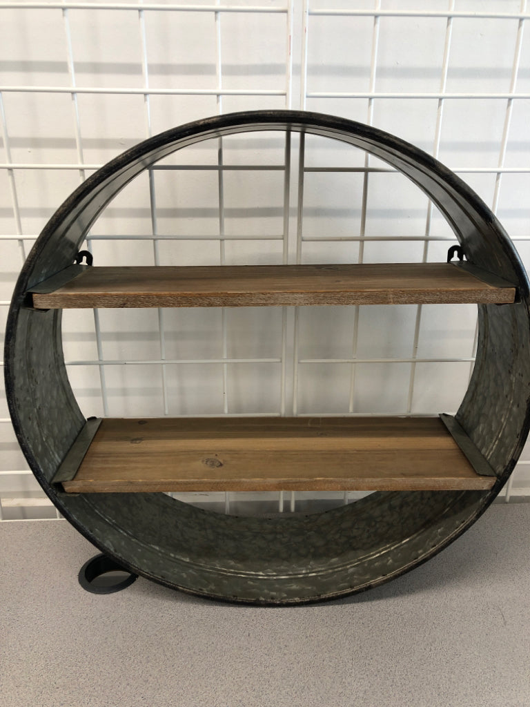 LG GALVANIZED BUCKET WALL SHELF.