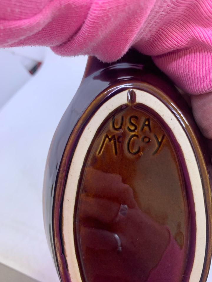 VTG SMALL OVAL BAKER BROWN DRIP GLAZE.