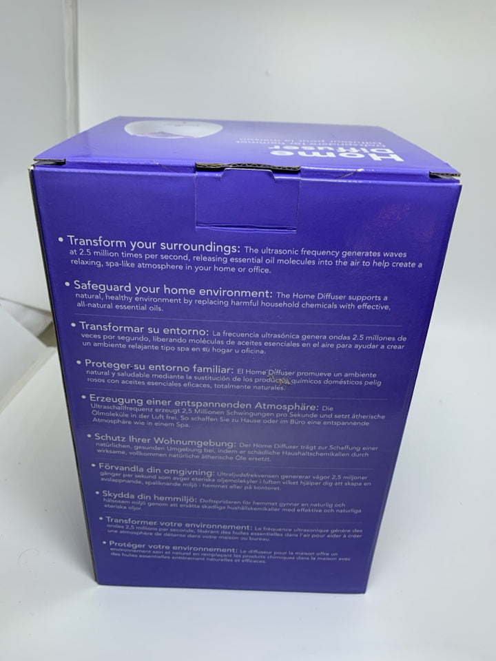 NIB YOUNG LIVING PURPLE TULIP HOME AROMA ESSENTIAL OIL DIFFUSER.