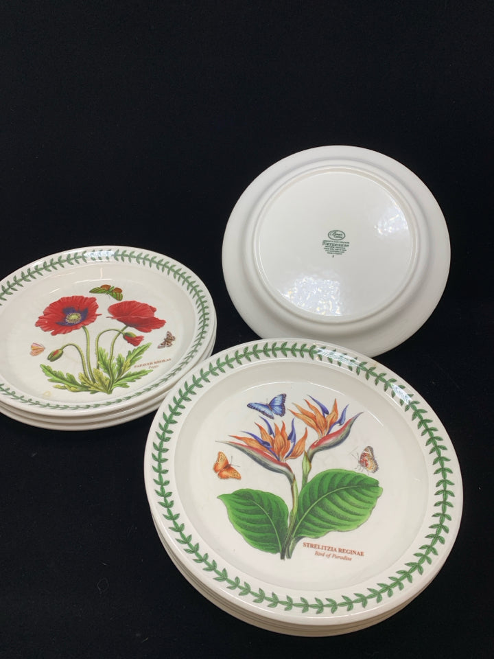 8 PORTMEIRION BOTANIC GARDEN SALAD PLATES.