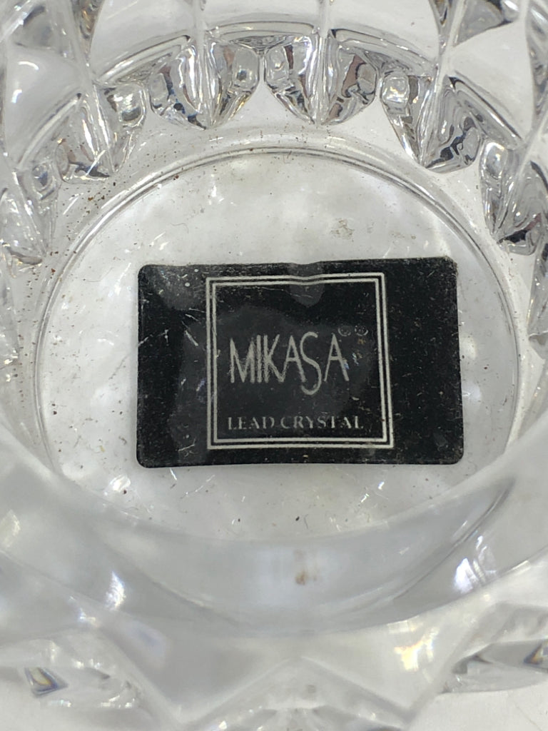 CUT GLASS VOTIVE HOLDER.