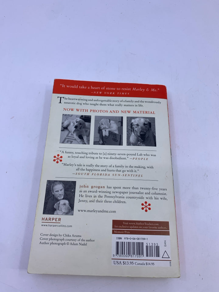 MARLEY AND ME- PAPERBACK BOOK.