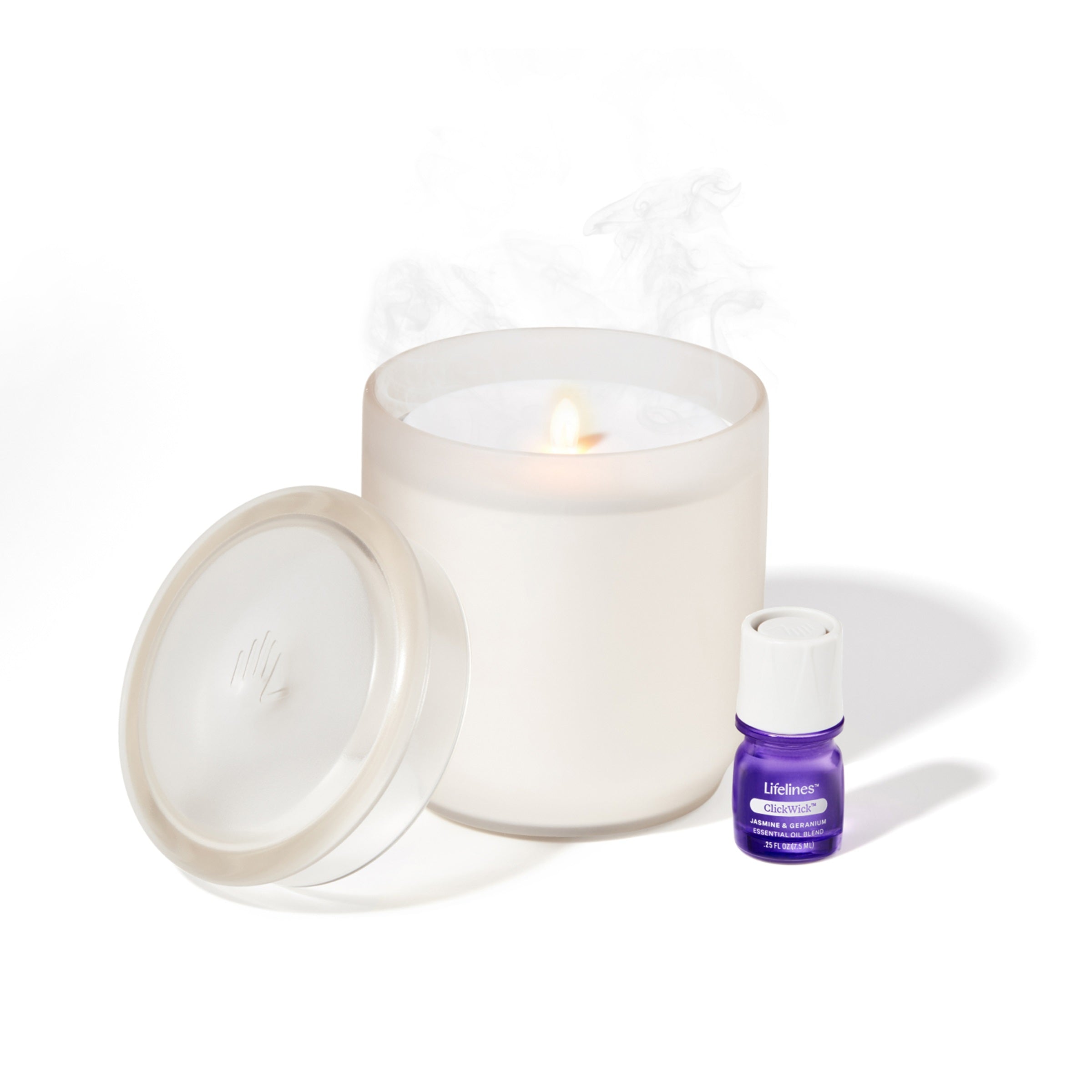 Lifelines Flameless Candle Diffuser - Frosted Glass (Cream)