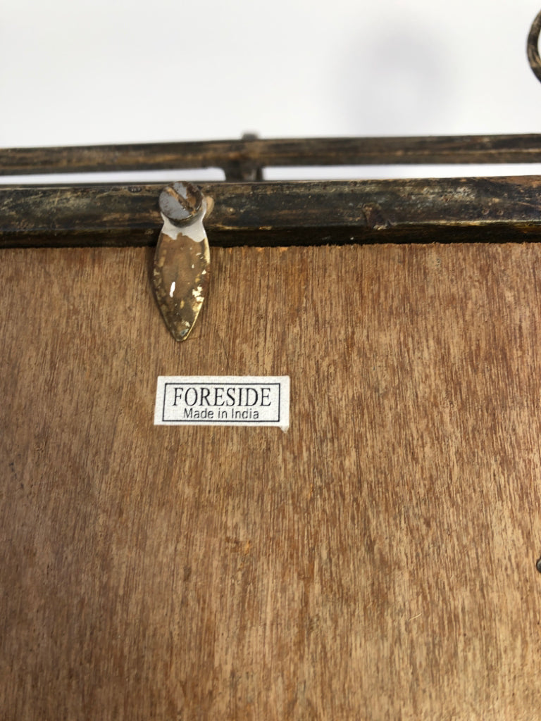 HEAVY METAL DISTRESSED MIRROR W/TAPER HOLDER.