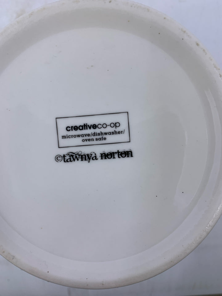 ILLUSTRATION OF BIRD W/ RED HAT OH JOY HANGING FROM TREE.