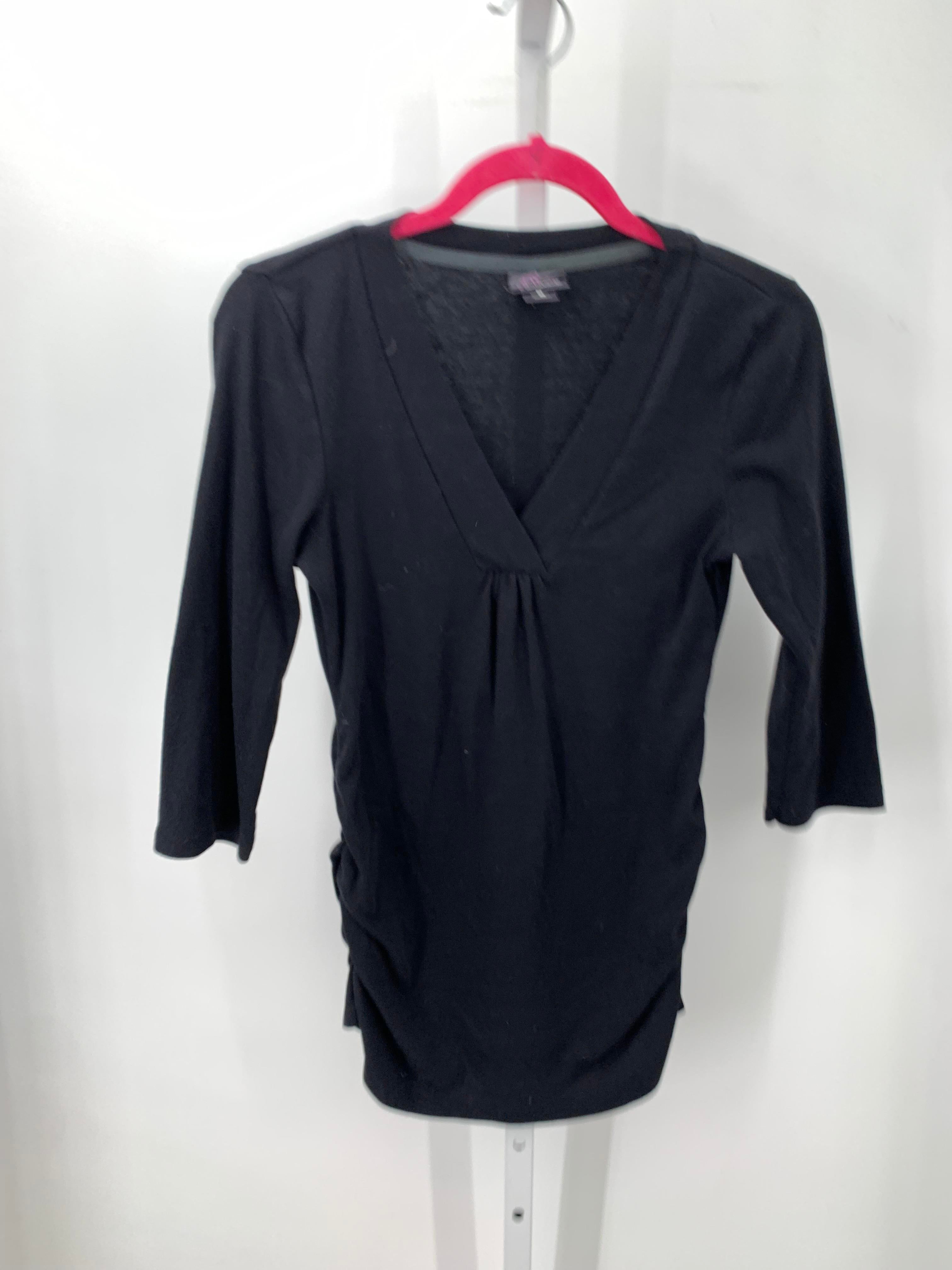 Oh Baby Black Size Medium Maternity 3/4 Sleeve Shirt