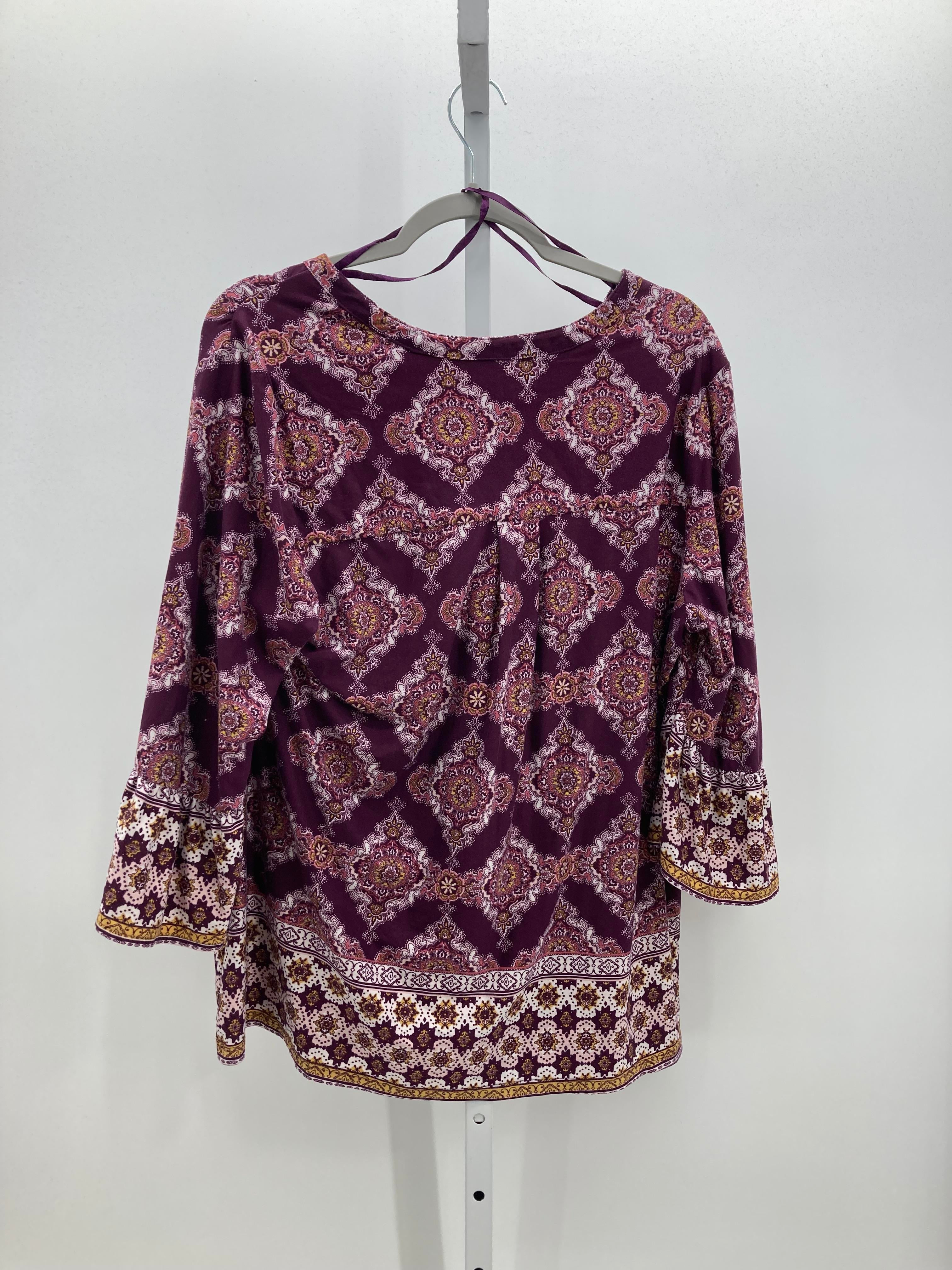 Roz & Ali Size 1X Womens 3/4 Sleeve Shirt