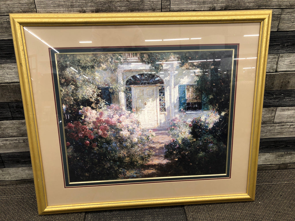 GARDEN DOOR FRAMED PRINT.