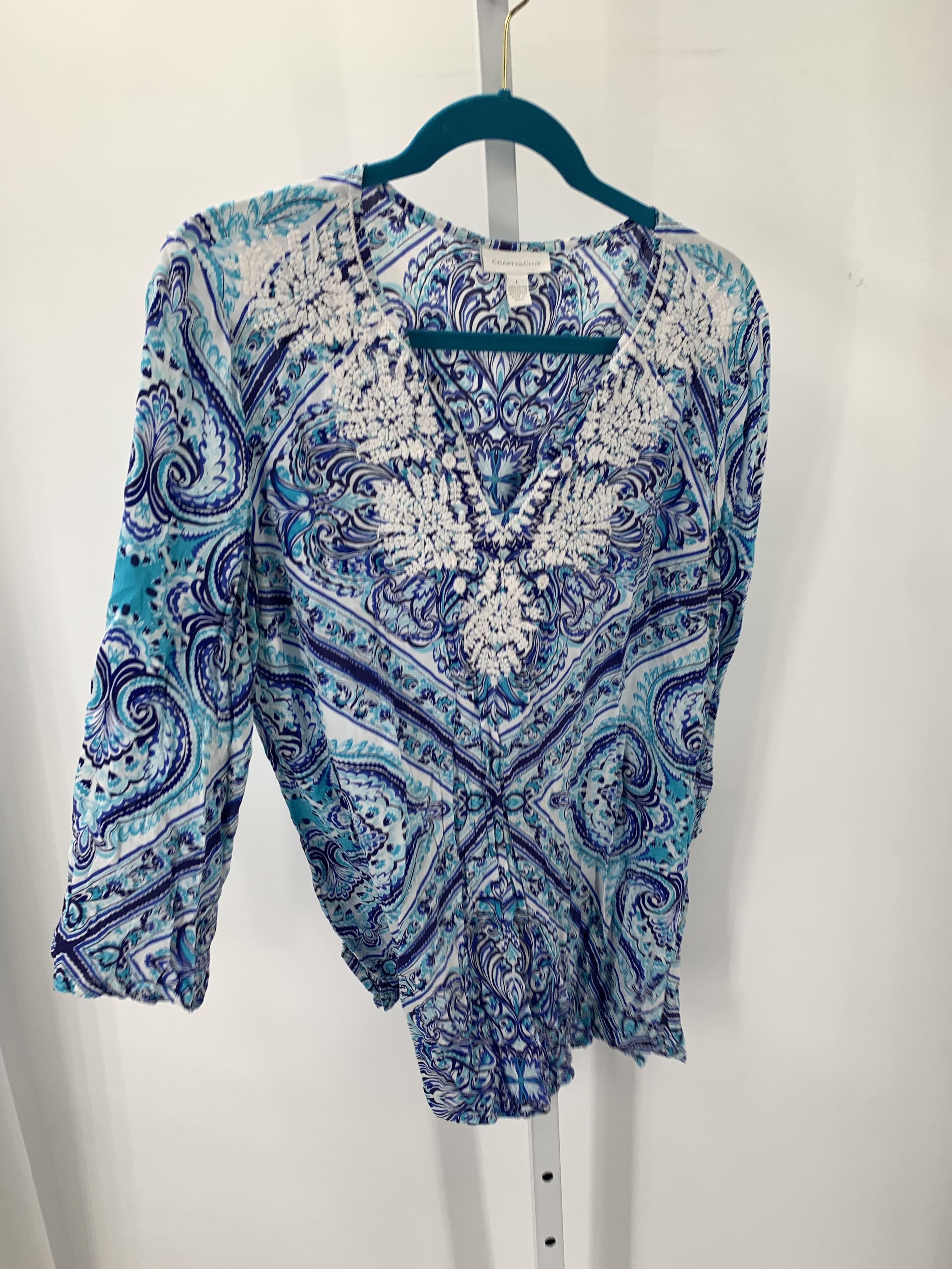 Charter Club Size Large Misses 3/4 Sleeve Shirt