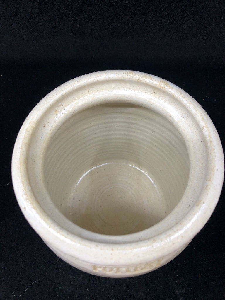 MEDIUM MAHON POTTERY CANISTER W/ LID.