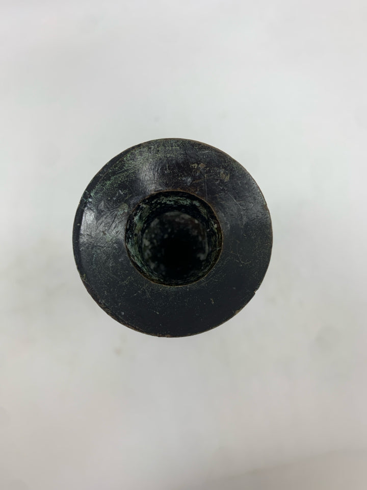 ETCHED SOLID BRASS CANDLESTICK.