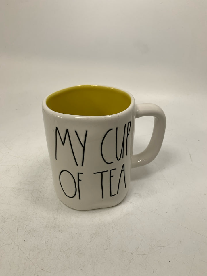 MY CUP OF TEA YELLOW INSIDE MUG.