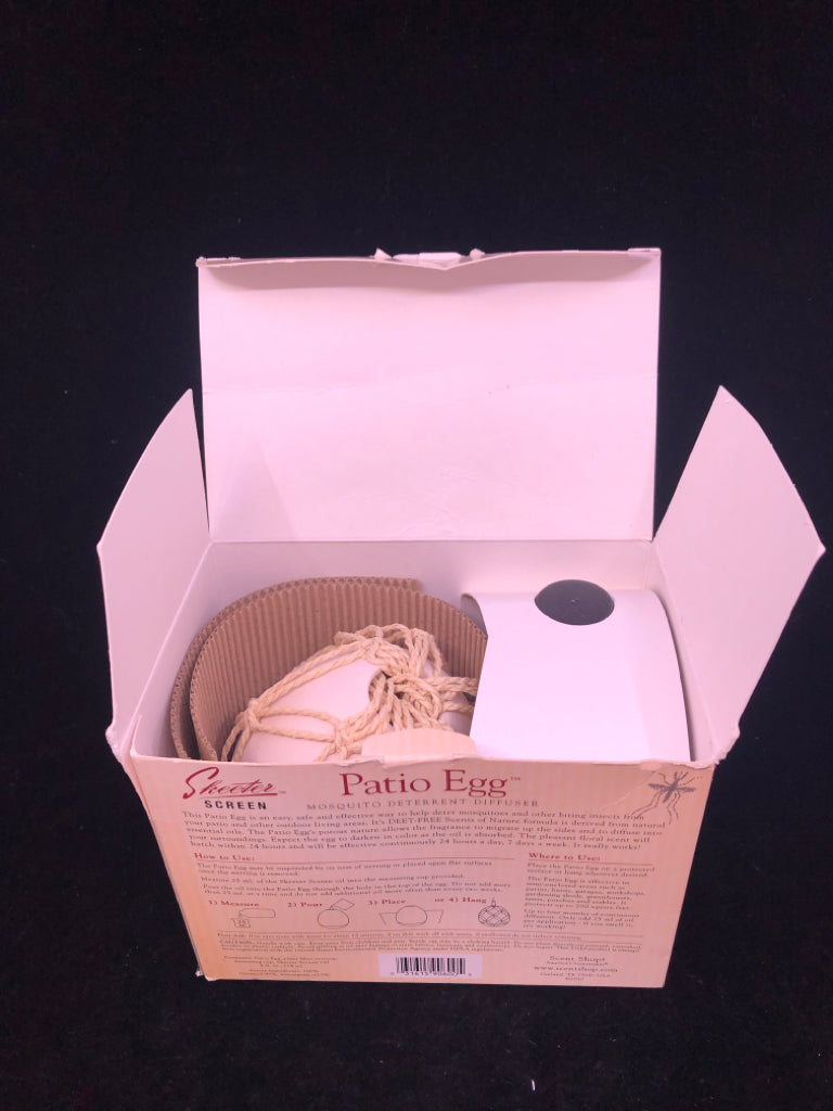 NIB SKEETER SCREEN PATIO EGG MOSQUITO DETERRENT DIFFUSER.