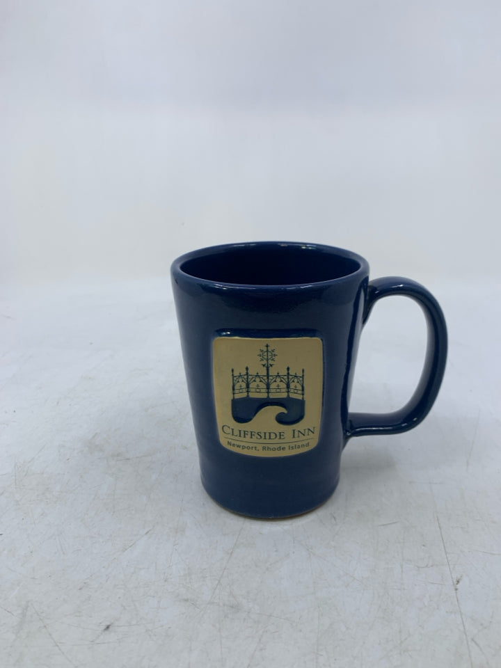 CLIFSIDE INN BLUE POTTERY MUG.