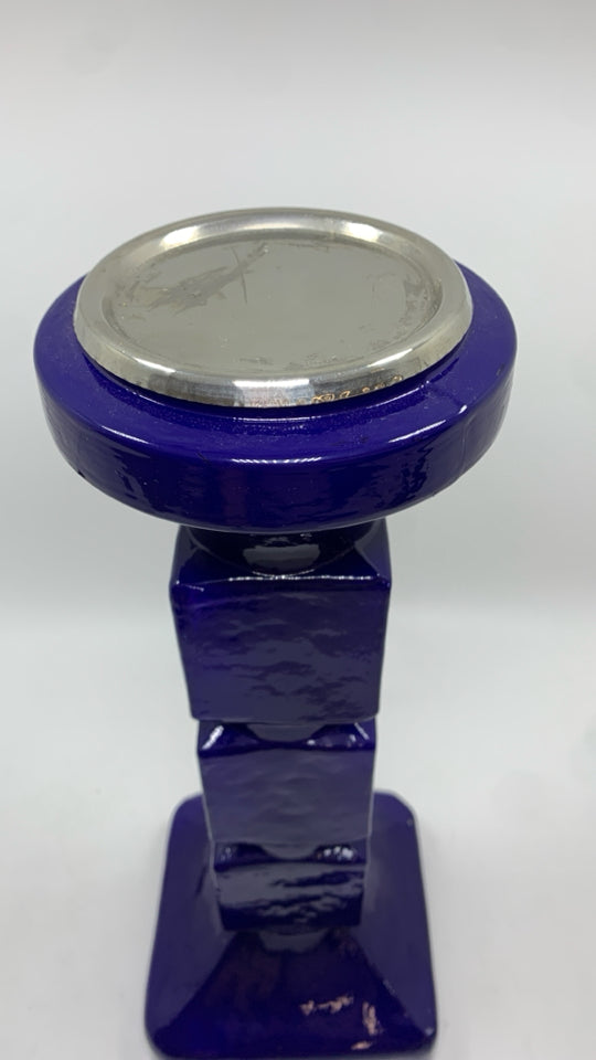 NAVY BLUE PILLAR CANDLE HOLDER.
