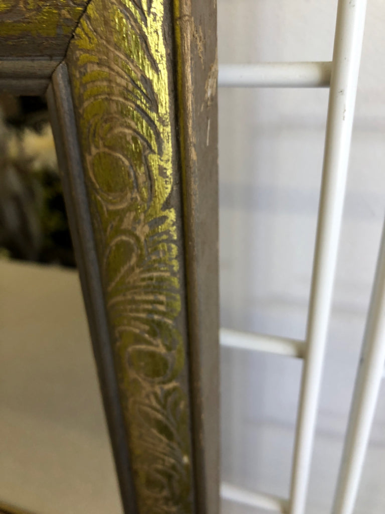 GOLD SCROLL RECTANGLE MIRROR.