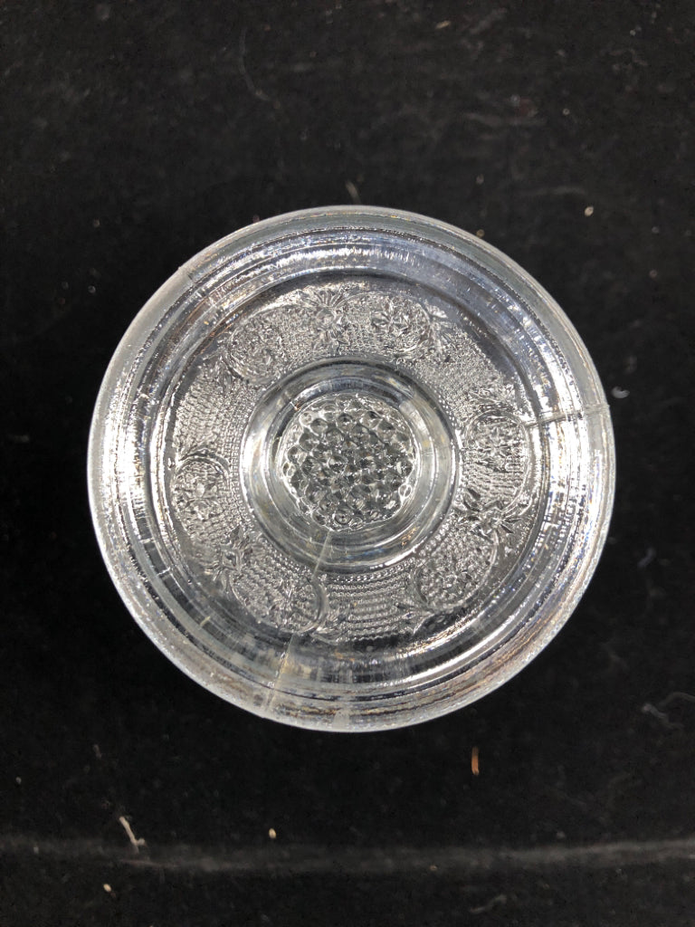 4 VTG DIAMOND POINT CUT GLASS WATER GOBLETS.