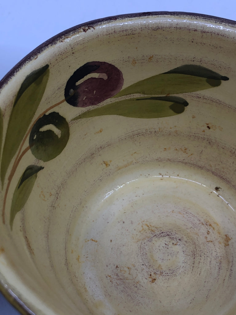2 DARK BLUE, YELLOW AND BERRIES INSIDE MINI DISH.