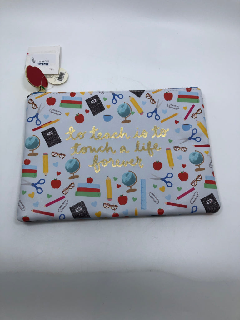 NWT "TO TEACH IS TO" PENCIL POUCH.