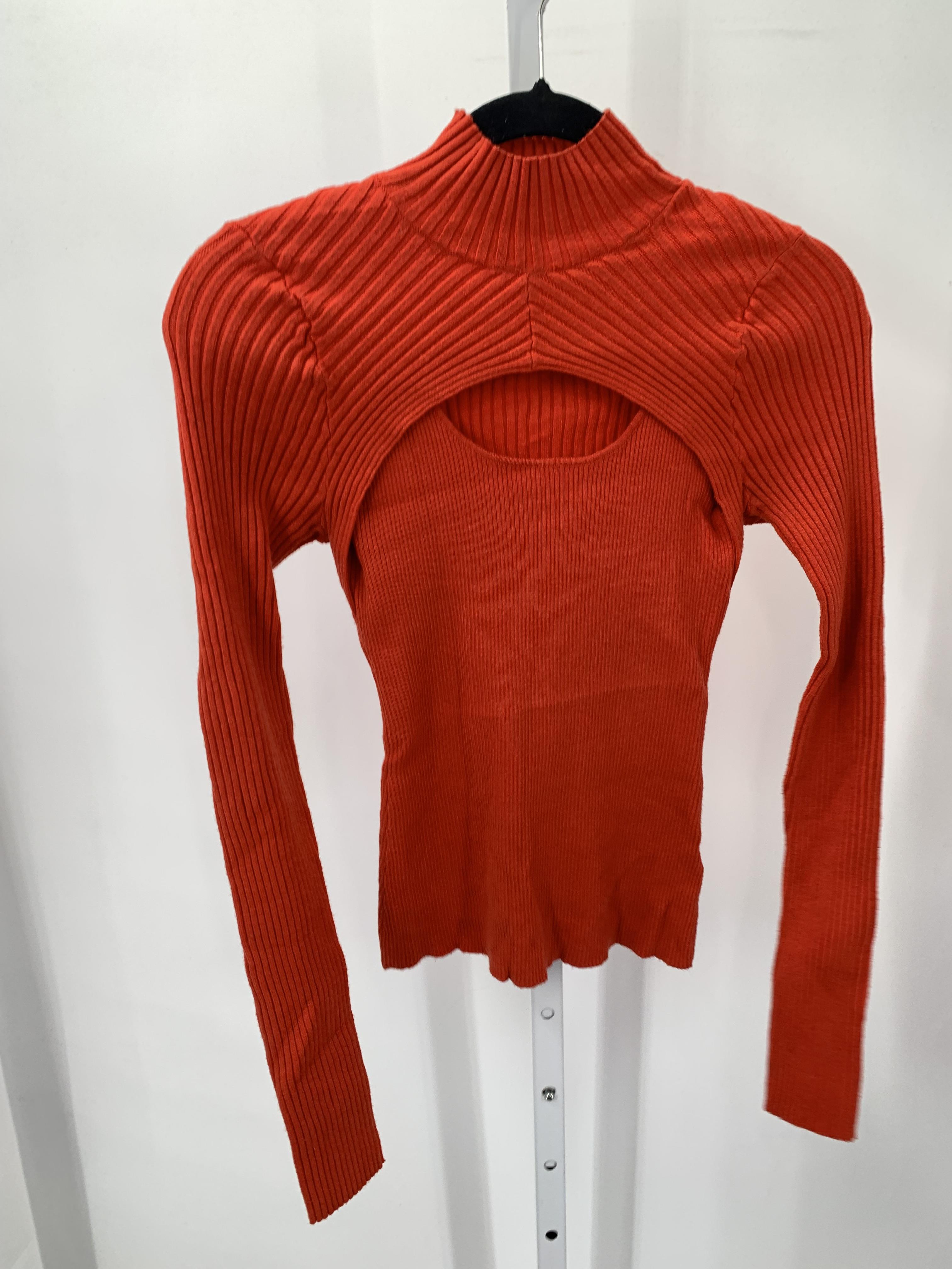 Pink Rose Size Large Juniors Long Sleeve Sweater