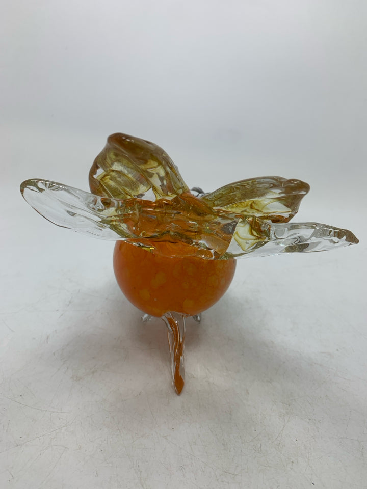 GLASS ORANGE PUFFER FISH.